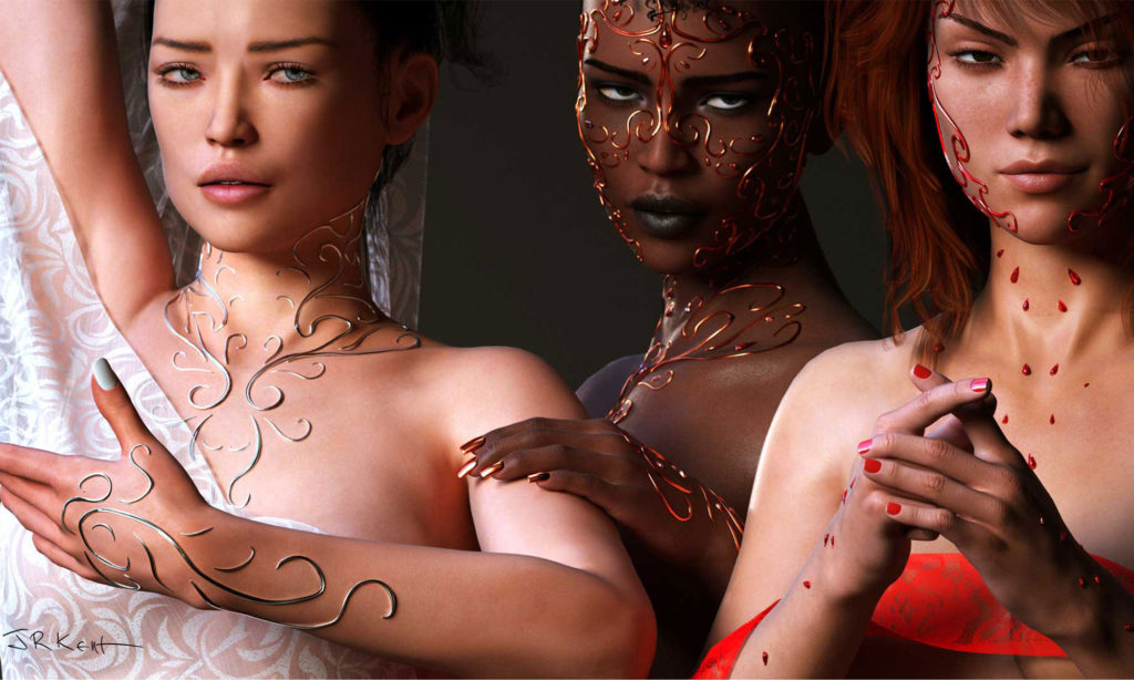 Octane Render: Exotic Jewels on Three Women, courtesy John Kent