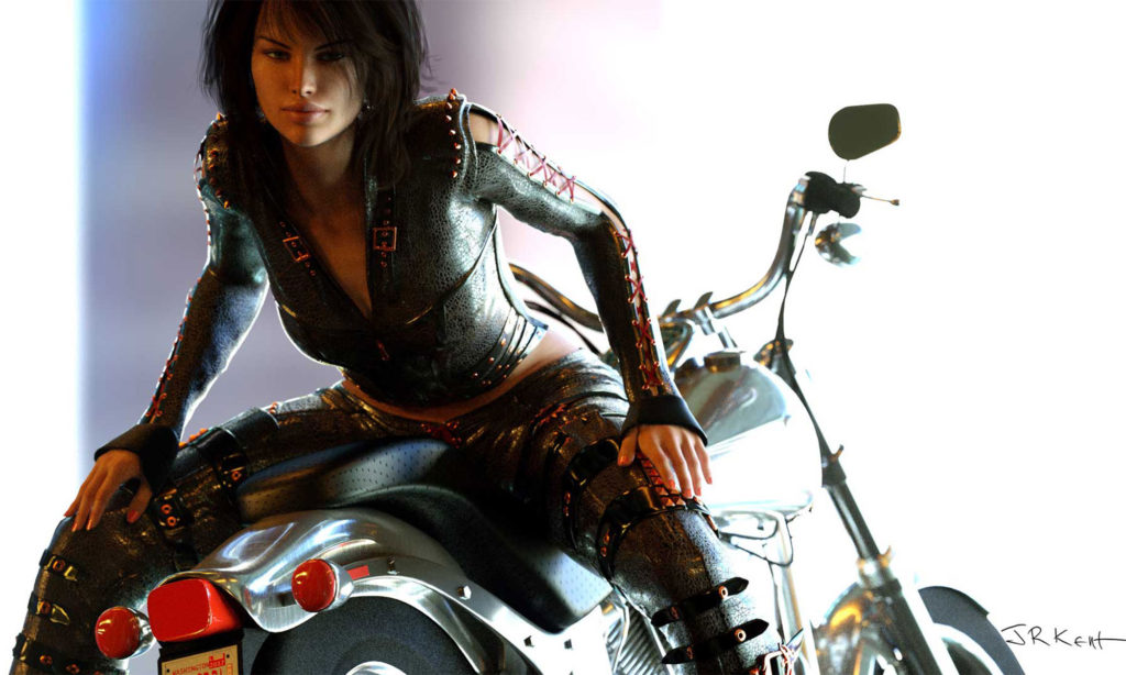 Octane Render: Girl Sitting on a Motorcycle, courtesy John Kent